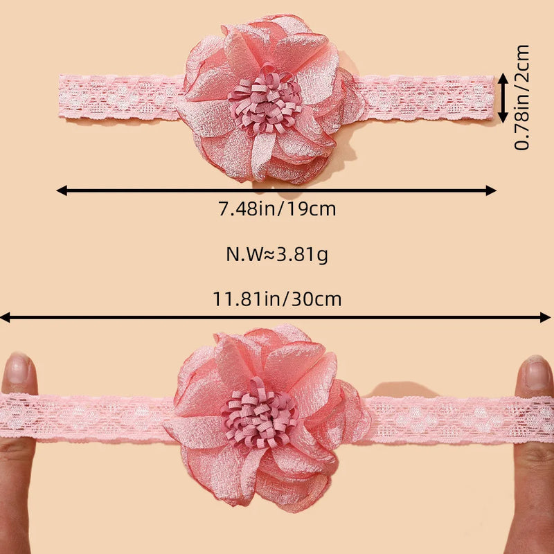 Chiffon Flower Lace Headband Baby Girls Hair Accessories Macaron Hair Flower Newborn Turban Headwrap