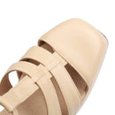 Female Pumps Square Toe Block Heels 9cm Platform 2cm Buckle Strap Hollow Concise Daily Women Shoes