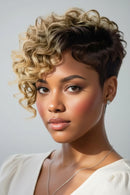 Short Pixie Cut Wig Human Hair Wigs for Women Human Hair with Side Bangs Curly Layered Virgin Pixie Wigs