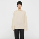 Women Simple and Versatile Geometric Square Embroidery Sweater Loose Wide-sleeved Wool Knit Sweater and Winter
