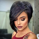 Short Layered Wig With Bangs Human Hair Pixie Wigs For Women Natural Realistic Tangle Free Daily Wear
