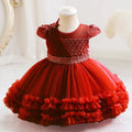Girl baby clothes one year old birthday party baptize the flower girl net yarn princess skirt newborn