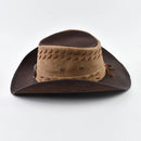 Leather Western Hat Wide Brim Godfather Hats Jazz Cap