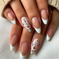 24pcs Spring Rural Rose False Nails Nail Tips Wearable Full Cover Glossy Sweet Press on Nails