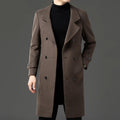 Winter Wool Jacket Men Light Luxury Long Woolen Trench Coats Thick Soft Warm Overcoat Man