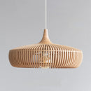 Obroi Wooden chandelier with a textured design on a gray background