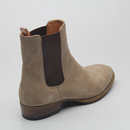 Brown suede Chelsea boot on a light gray background, Obroi