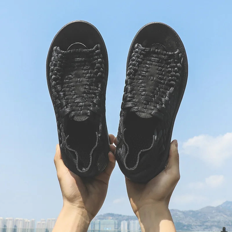 Designer Hand-woven Sandals Summer Breathable Loafer Casual Shoes Comfortable Beach Sandals