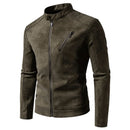 Biker Coat Men Handsome Leather Outerwear Male Retro Jacket Men Vintage Jackets