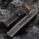 Handmade Head Strap with Bronze Buckle Men Style Brushed Leather Bracelet