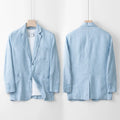 Men's Linen Casual Suit Top Lightweight Breathable Luxury Cotton Hemp Top Linen Fabric