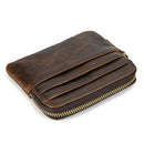Leather Men Zipper Card Holder Short Wallet Women Man Mini Clutch Wallets