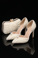 Full Pearl High Heel Sandals Women's Fine Heels Wedding Dress Bridal Party Summer Women Shoes