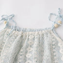 Vacation Slip Dress Lace Tassels Flower Mid Long Skirts Sweet Two Pieces Beach Dresses