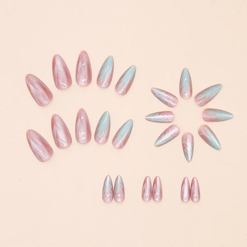 24pcs Long Stiletto Nails gradient False Nails Full Cover Press on Nails DIY Detachable