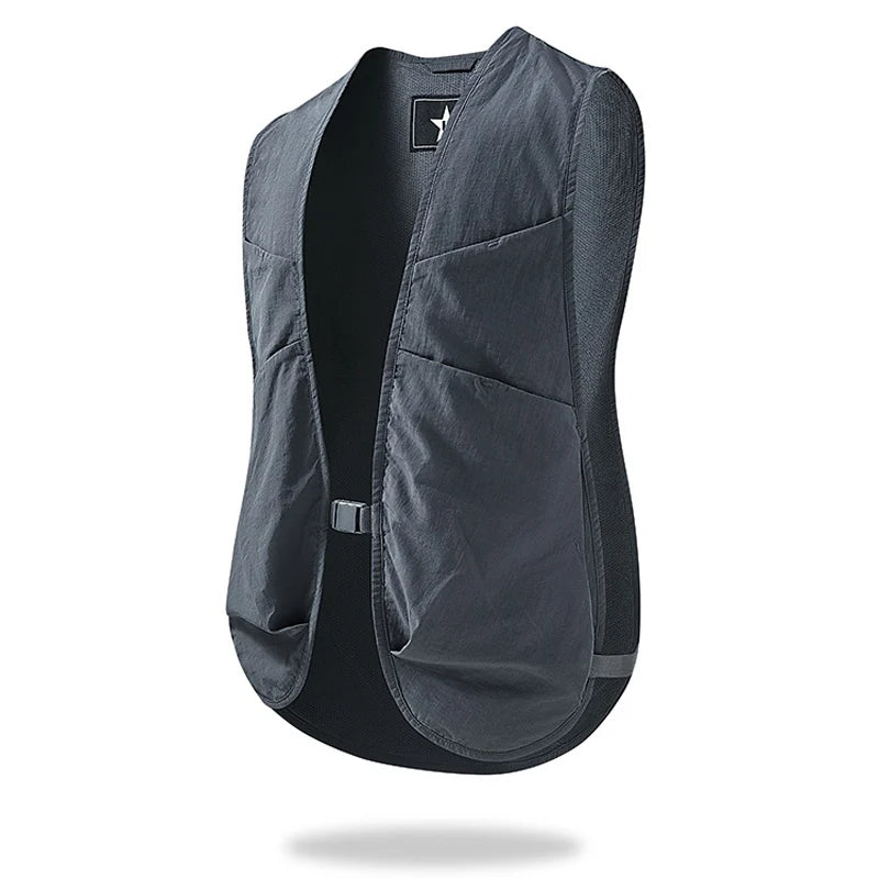 Summer Men's Multi-Pocket Vests Quick Dry Men Sports Mesh Breathable Jacket Man Photography Waistcoats