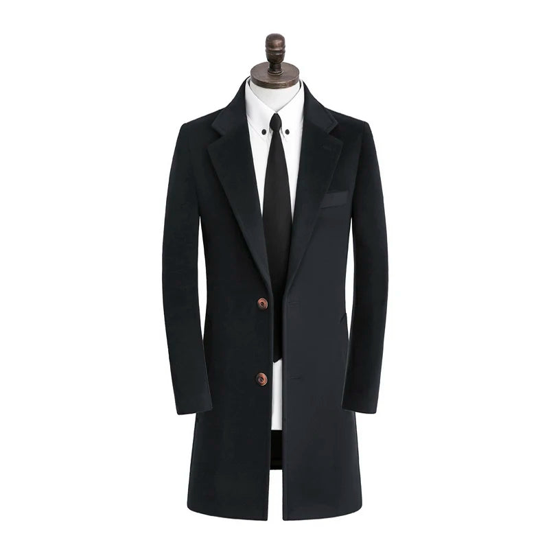 Winter Double Sided Wool Overcoat Men Long Style Coat