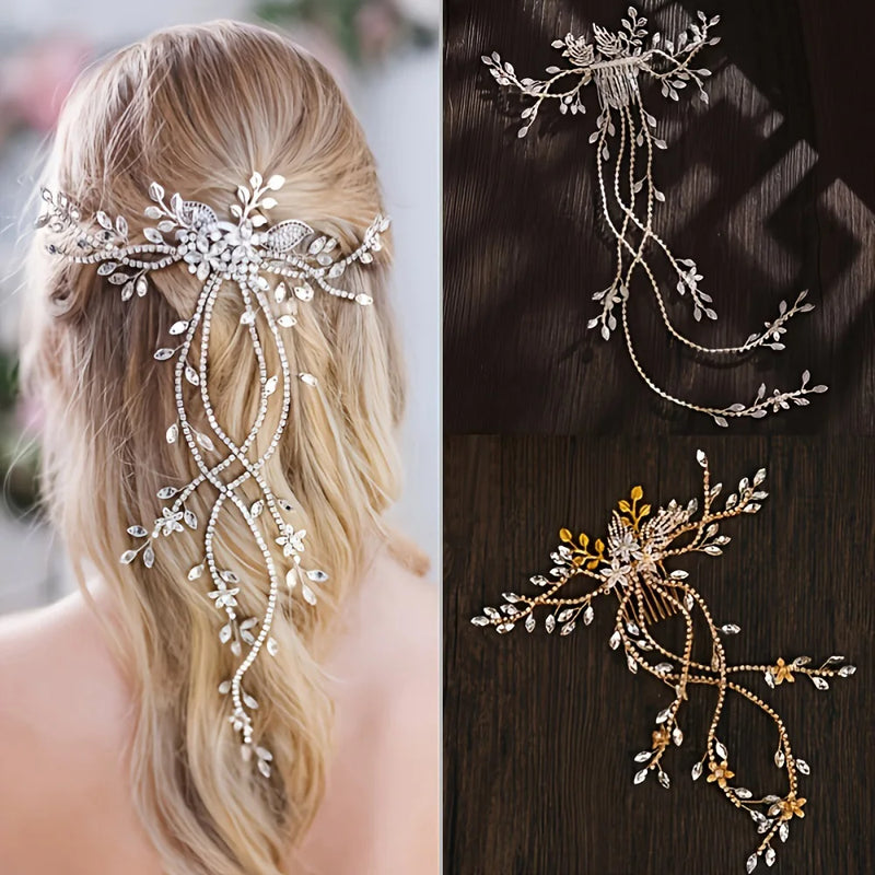 Crystal Pearl Bridal Tiaras Hairbands Hairpins Bridesmaid Diamante Accessories Wedding hair comb hair band Jewelry