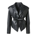 Leather Jackets Motor Biker Coat Turn Down Collar Real Leather Clothing
