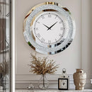Wall Clock Large Diamond Crystal Living Room Kitchen Bedroom Hall Clock with Roman Numerals