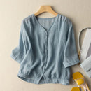 Lightweight Shirt Women Simple Literary Retro Coat Summer Lightweight Women Loose Top