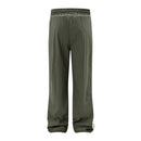 Men Solid Pants Pleated Pants Casual Drawstring Waist Quick Drying Trousers
