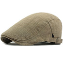 Beret Cap Men Women Spring Summer Sun Hat Breathable Linen Beret Hat Flat Cap Adjustable Beret