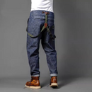 Autumn And Winter Casual Overalls Men's Loose Fatty Multi-pocket Cargo Denim Jeans