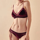 Winter Velvet Wire Free Push up Bra Set Beautiful Lace Bra Panty Set