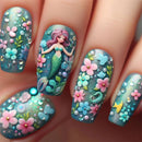 24pcs/set Medium long nails square ballet tips flowers butterfly for spring summer press on false nail