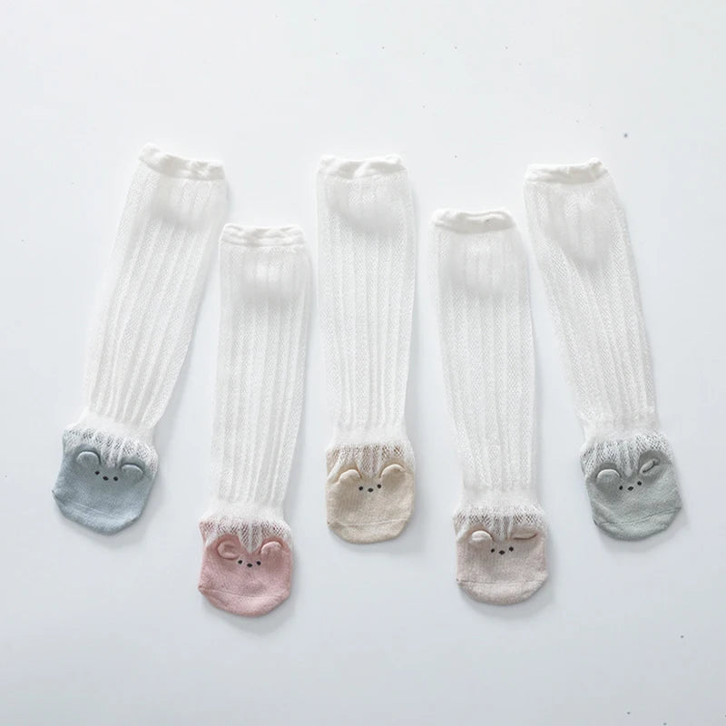 0-3Years Summer Girls Sock Cotton Knee High Socks For Girls Soft Breathable Newborn Baby Boys Mesh Sock Long Children Sock
