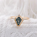 Natural Gemstone Green Moss Agate Ring For Women 925 Sterling Silver Gold Plated Jewelry Gift