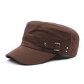 Washed Cotton Army Cap – Adjustable Flat Top Visor Hat