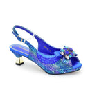 Match Shoe and Bag Set for in Women Royal Blue Crystal Shoe and Purse