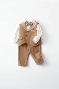 Children's formal outfit with vest, pants, and bow tie on a white background, Obroi