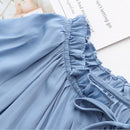 Blouses Women Summer Lace-Up Boat Neck Solid Tees Short Sleeve Tops Oversized Curve Clothes