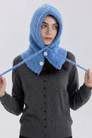 Wool Blend Knitted Hat Scarf Winter Warm One-Piece Neck Collar Beanies Hats for Women