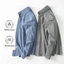 Cotton Checkered Men Shirt Long Sleeve Breathable Tops