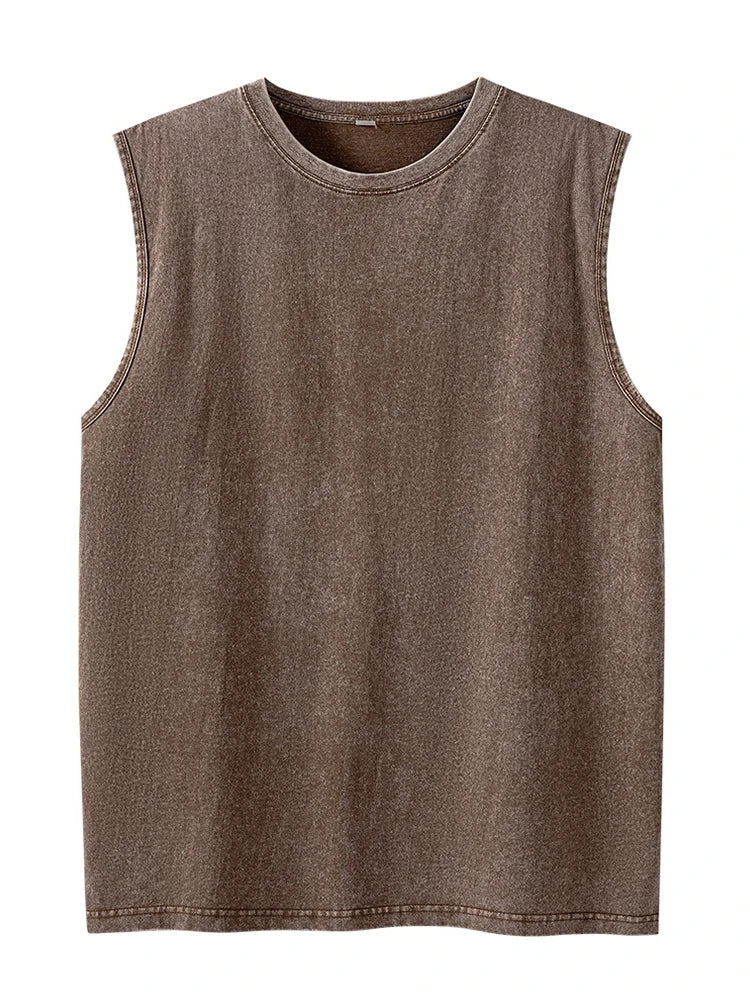 Summer Men Tank Tops Sleeveless T Shirts Running Beach Cutoff Tees