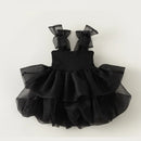 Summer Baby Girls Black Dress Formal Occasion Birthday Party Gown Children Clothing Infant
