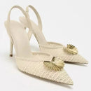 Elegant Women Pumps Slingbacks High Heels for Ladies Women Designer Shoes