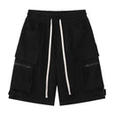 Cargo Shorts Streetwear Side Multi Zipper Pocket Baggy Track Shorts Men Loose Cotton Short Trousers