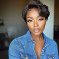 Woman wearing a denim jacket with a blurred background, Obroi