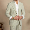 Suit Summer Men Tuxedo Suit British Seersucker Suit Shorts 2-piece Set