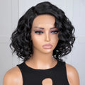 Brown Short Curly Bob C Part Lace Front Human Hair Wigs For Women Hair Glueless Wigs