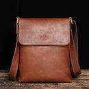 Vintage Shoulder Bag Simple Crossbody Bag Genuine Leather Men's Bag Large Capacity iPad Bag