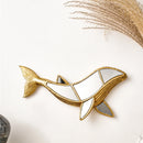 Resin whale ornament special design of mirror inlay on the surface suitable for home wall decoration