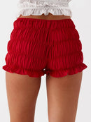 Women Mini Shorts Low Waist Ruffle Frill Bloomers Summer Lounge Pajamas Shorts