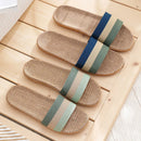 Women Linen Slippers Floor Shoes Summer Silent Slippers Ladies Open Toe Comfortable Slippers