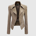 Beige leather jacket on a white background, Obroi